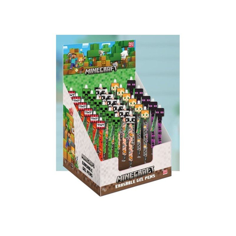 Minecraft Stylo gel effaçable Characters Présentoir (30)