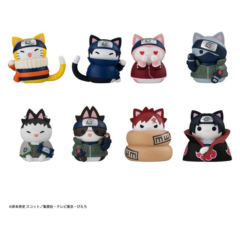 Naruto Mega Cat Project mini-figurines 3 cm Nyaruto! Cats of Konoha Village Reboot assortiment boîte-mystère (8) (Repeat)
