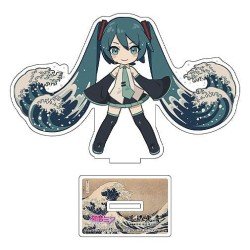 Hatsune Miku x Katsushika Hokusai iXima Socle en acrylique The Great Wave off Kanagawa (Chibi) 10 cm (5)