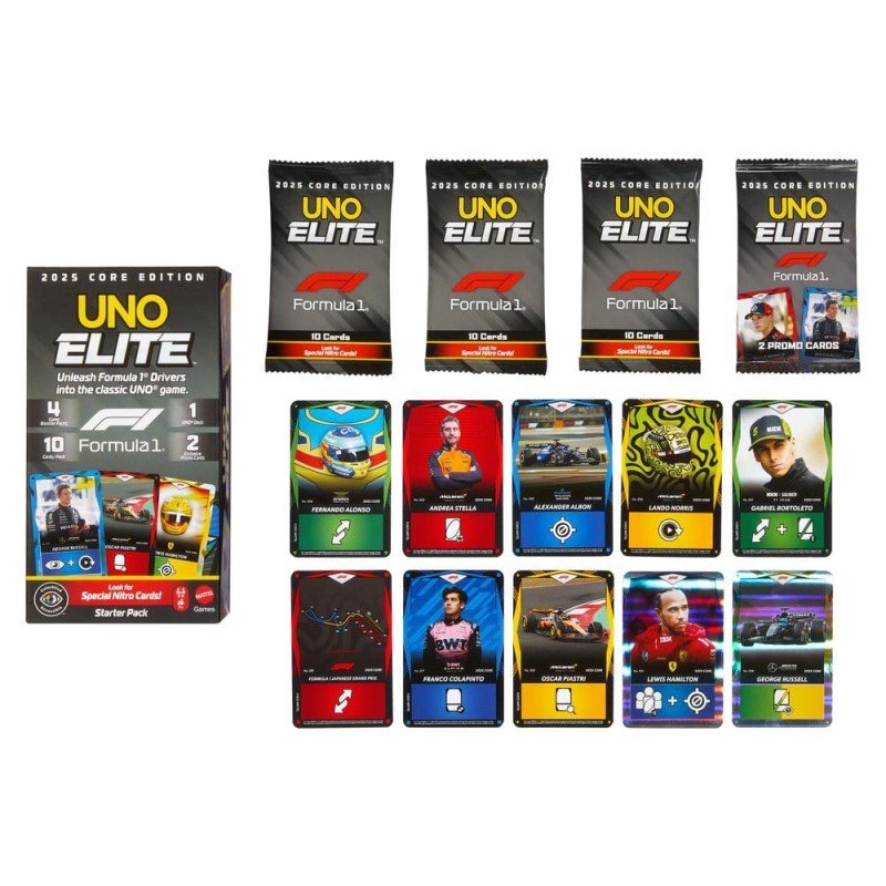 Formula 1 UNO Jeu de cartes Elite F1 Starter-Set