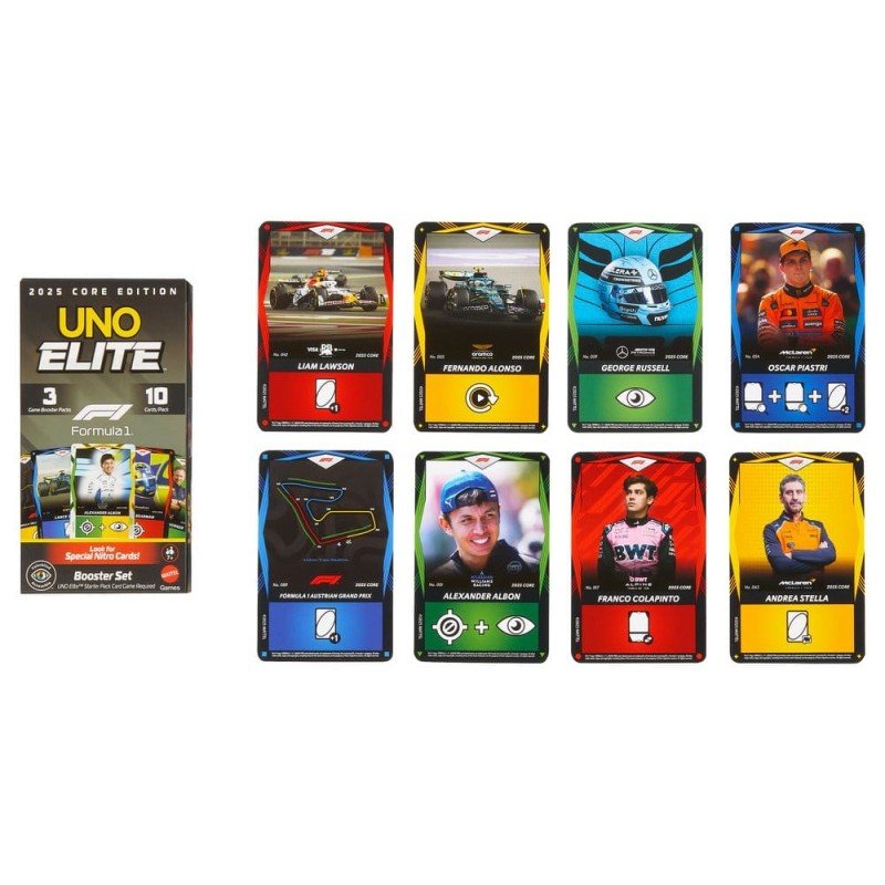 Formula 1 UNO Jeu de cartes Elite F1 Booster-Set