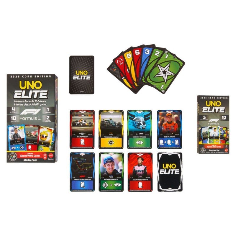 Formula 1 UNO Jeu de cartes Elite F1 Booster-Set