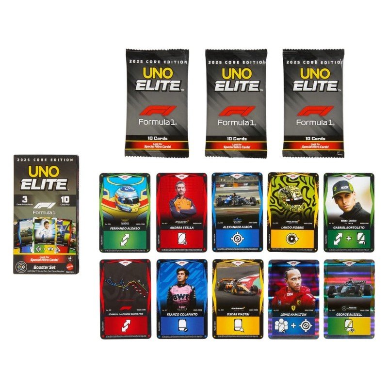 Formula 1 UNO Jeu de cartes Elite F1 Booster-Set
