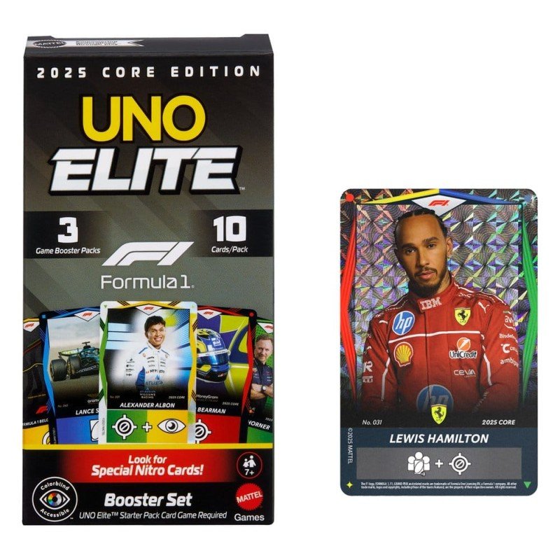 Formula 1 UNO Jeu de cartes Elite F1 Booster-Set