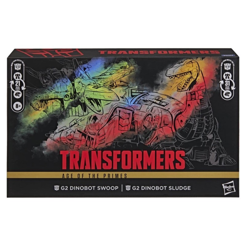 Transformers Age of the Primes Leader Class Action Figure 2-Pack G2 G2 Dinobot Swoop &amp; G2 Dinobot Sludge 19 cm