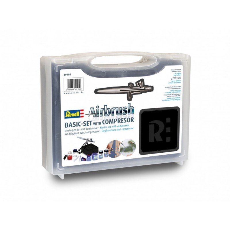 Revell - Airbrush Starter Kit with Compressor - Basic Set Airbrush Set | 4009803391953
