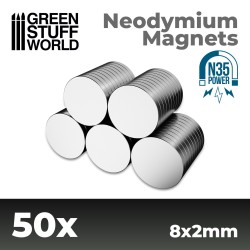 Green Stuff World - Aimant - Néodymes 8x2mm - 50 pièces
