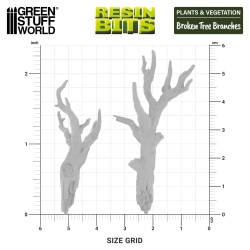 Green Stuff World- 3D Printed - Plants - Broken Tree Branches