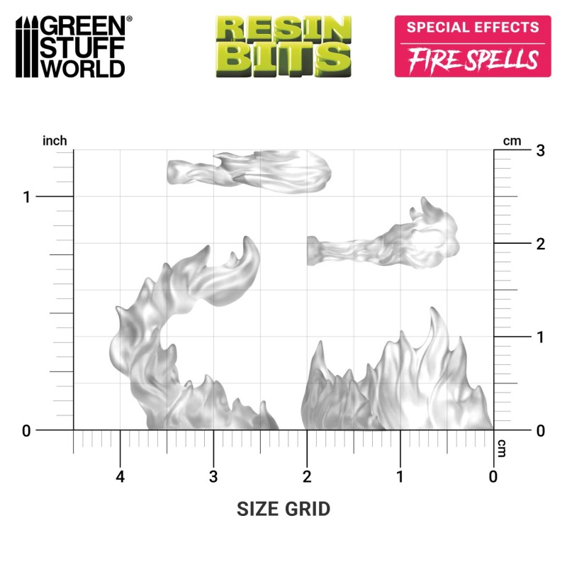 Green Stuff World- 3D Printed - Special Effects - Fire Spells