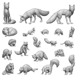 Green Stuff World- 3D Printed - Animaux - Animaux de la forêt