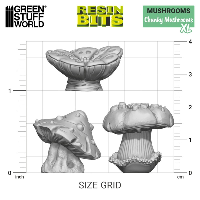 Green Stuff World- 3D Printed - Plantes - Champignons épais XL