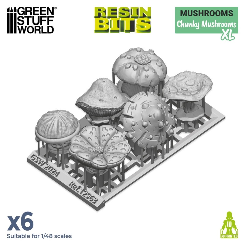 Green Stuff World - 3D geprint - Planten - Dikke paddenstoelen XL
