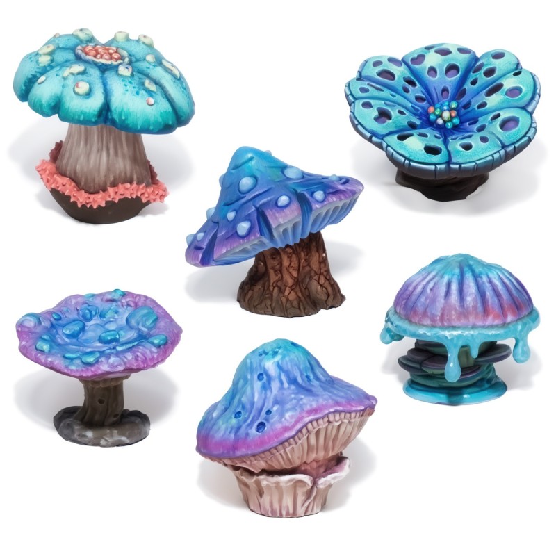 Green Stuff World- 3D Printed - Plants - Thick Mushrooms XL