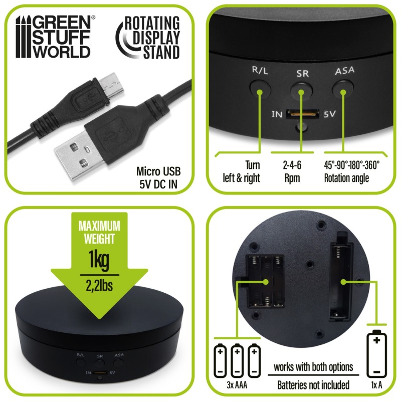 Green Stuff World - Plateau tournant electrique 136mm
