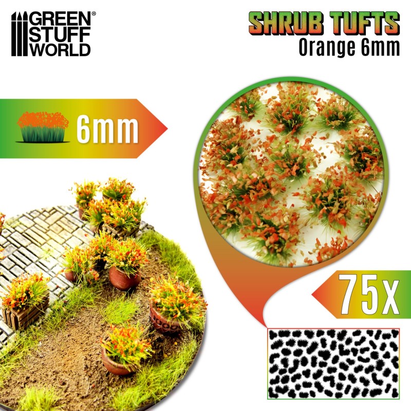 Green Stuff World - Bush Tufts 6mm - Orange