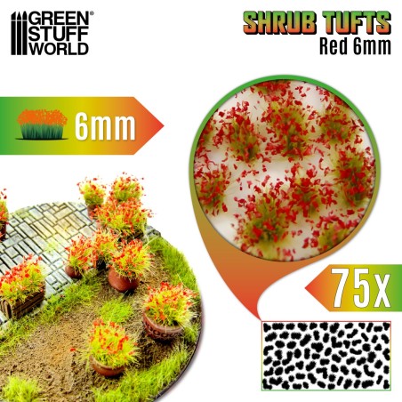 Green Stuff World - Bush Tufts 6mm - Rouge