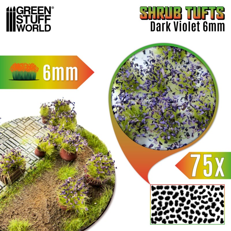 Green Stuff World - Bush Tufts 6mm - Donkerpaars