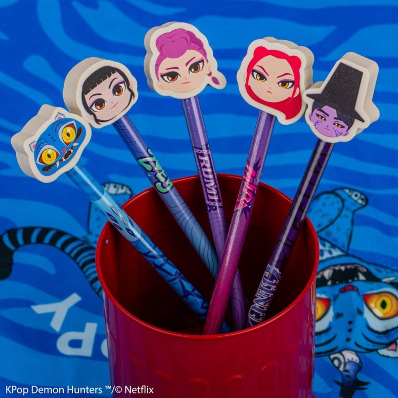 KPop Demon Hunters Crayons et Gommes Série 1 Présentoir (30)