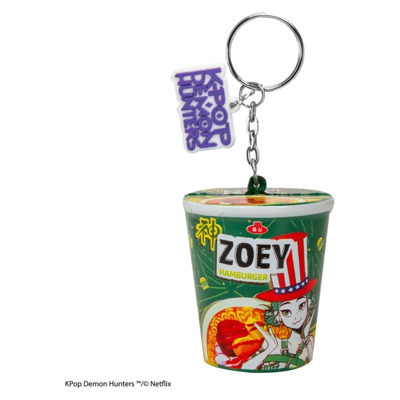 KPop Demon Hunters porte-clés squishy Zoey Hamburger Noodles