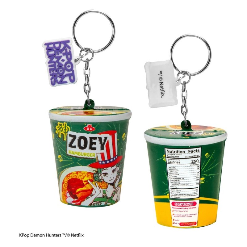 KPop Demon Hunters Squishy Keychain Zoey Hamburger Noodles