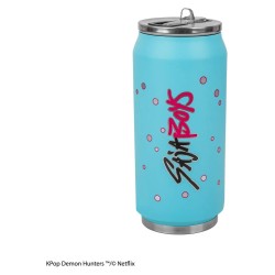 KPop Demon Hunters mug isotherme avec paille Soda Pop Can