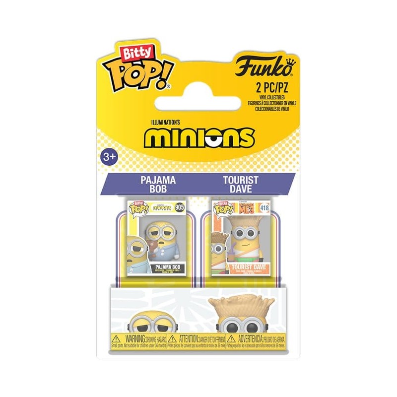 Minions Bitty POP! Vinyl figurines Pajama Bob & Tourist Dave 2 cm