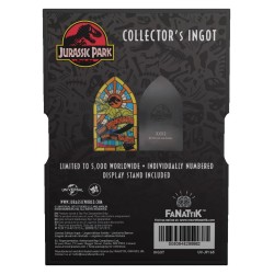 Jurassic Park Ingot Stained Glass Style Metal 11 cm
