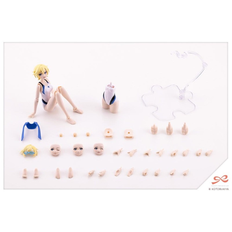 Sousaishojoteien Plastic Model 1/10 Rui Saotome Touou High School Competitive Swimsuit Dreaming Style White Dolphin 16 cm