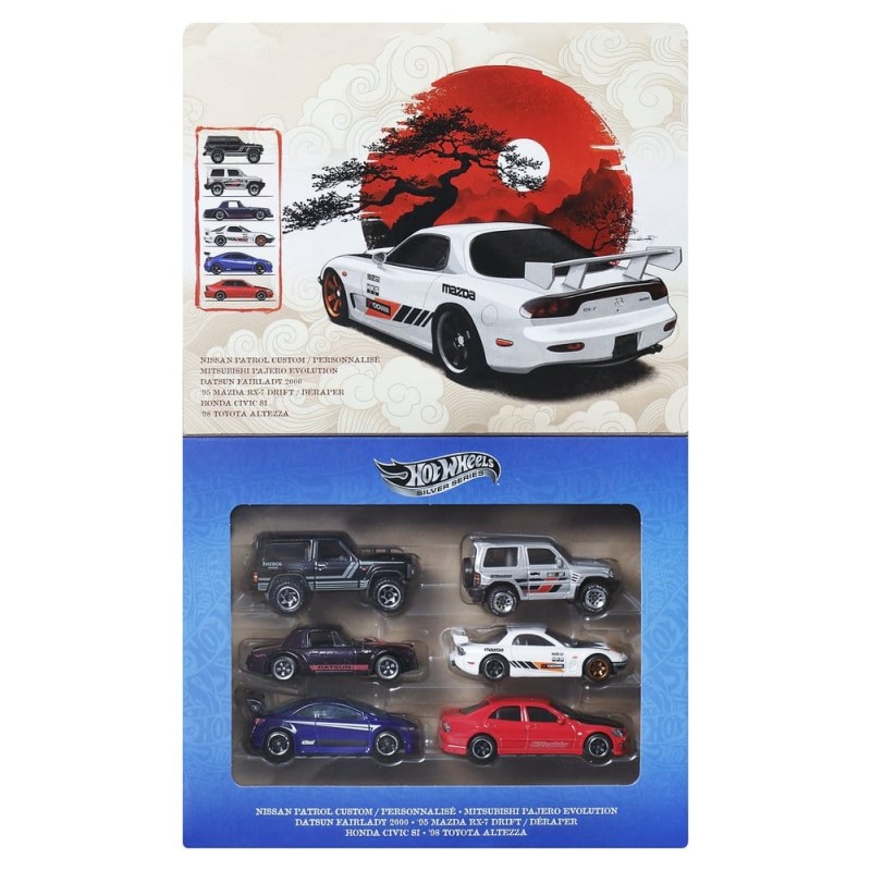 Hot Wheels Silver Series pack 6 véhicules Die-Cast 1/64 Streets of Japan