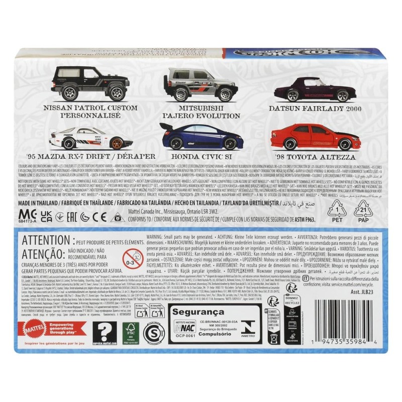 Hot Wheels Silver Series pack 6 véhicules Die-Cast 1/64 Streets of Japan