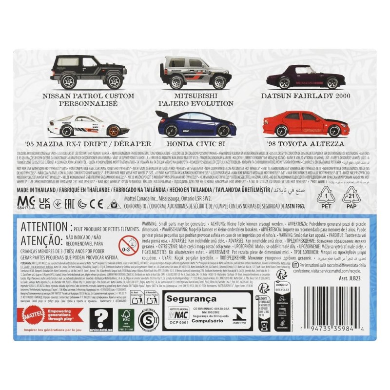 Hot Wheels Silver Series pack 6 véhicules Die-Cast 1/64 Streets of Japan