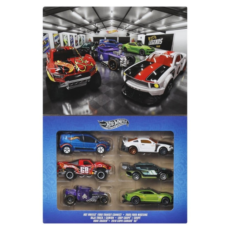 Hot Wheels Silver Series pack 6 véhicules Die-Cast 1/64 Legends