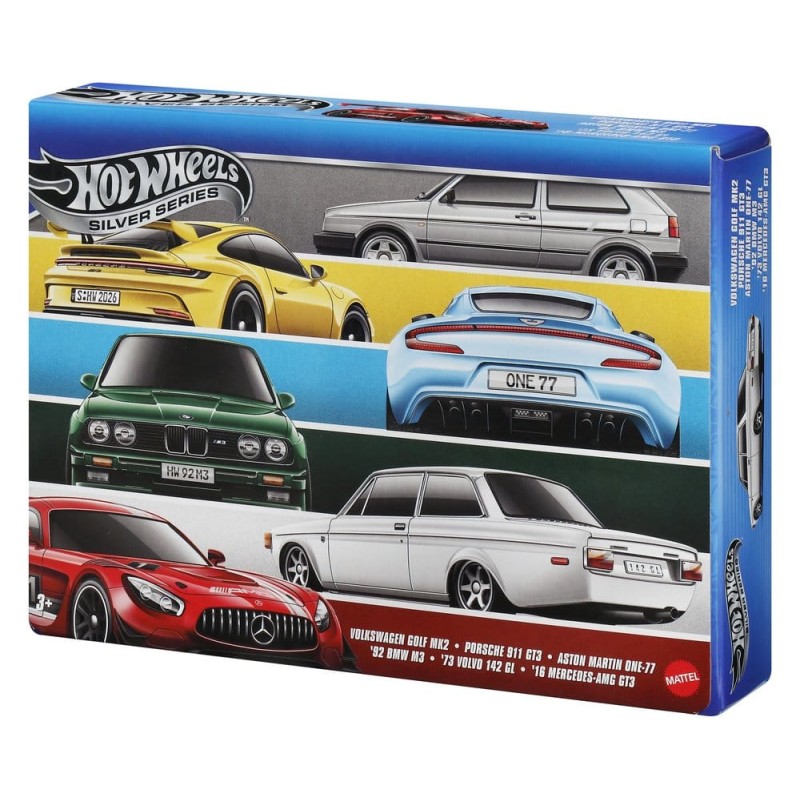 Hot Wheels Silver Series pack 6 véhicules Die-Cast 1/64 Euro Style