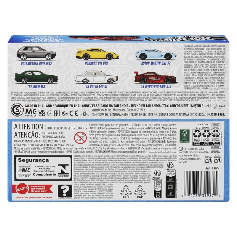 Hot Wheels Silver Series Die-Cast Vehicle 6-Pack 1/64 Euro Style