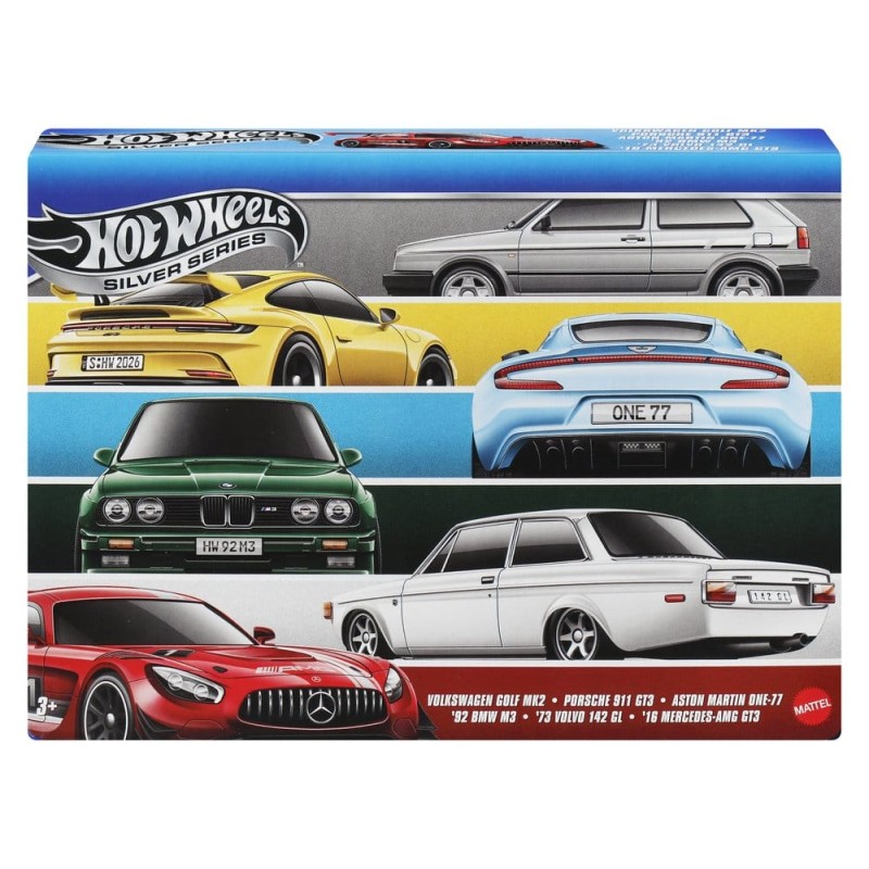 Hot Wheels Silver Series pack 6 véhicules Die-Cast 1/64 Euro Style