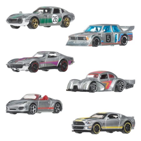 Hot Wheels Silver Series pack 6 véhicules Die-Cast 1/64 ZAMAC
