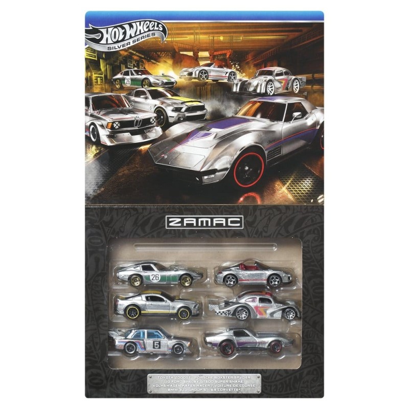 Hot Wheels Silver Series Die-Cast Vehicle 6-Pack 1/64 ZAMAC