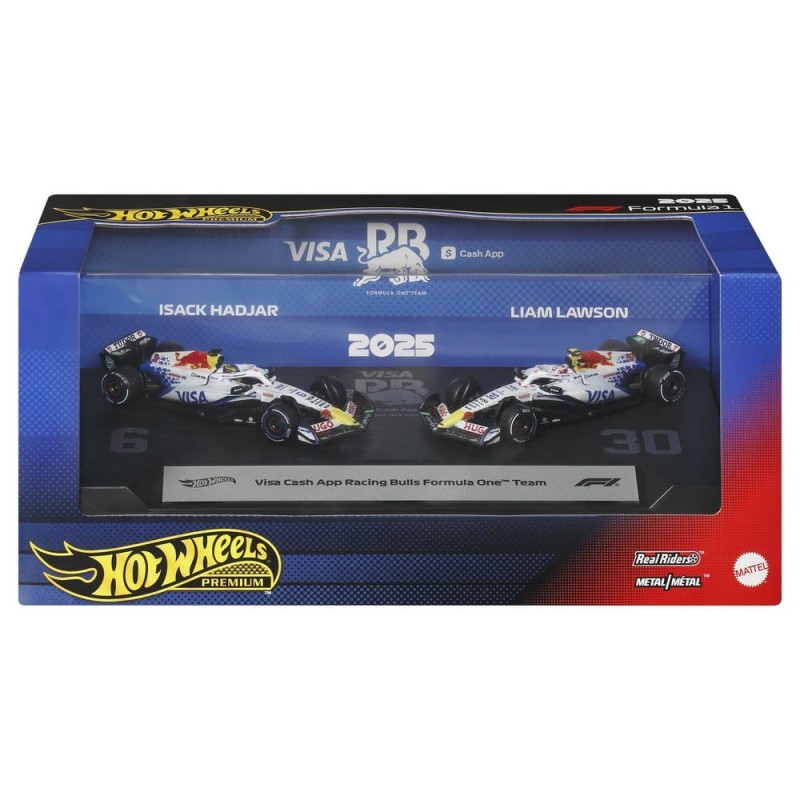 Formule 1 Hot Wheels Premium pack de 2 véhicules Die-Cast 1:64 Team Visa Cash App Racing Bulls