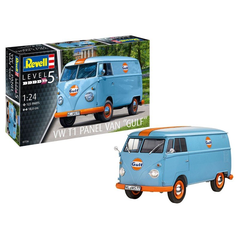 Revell Volkswagen T1 Panel Van (Gulf Decoration) Model Kit (1:24) | 4009803077260