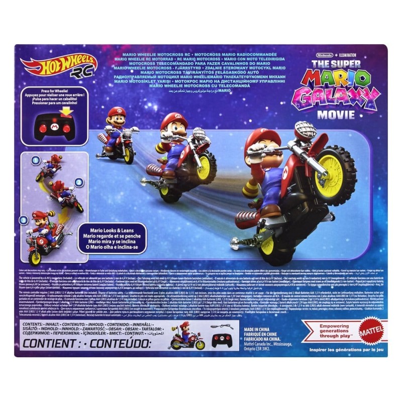 The Super Mario Galaxy Movie Hot Wheels RC Vehicle Mario Wheelie Motocross