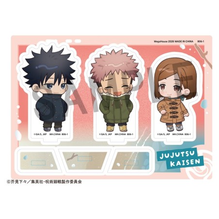 Jujutsu Kaisen Buddycolle Stand Acrylique 5th Anniversary C Megumi Fushiguro, Yuji Itadori & Nobara Kugisaki 10 cm