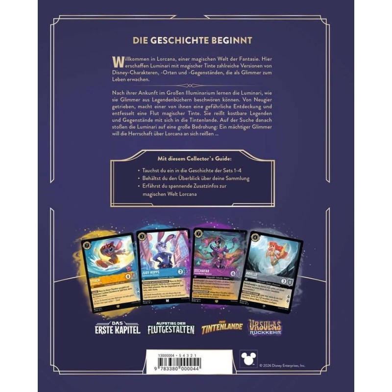 Disney Lorcana TCG Book The Official Collector's Guide: Sets 1-4 *German Version*