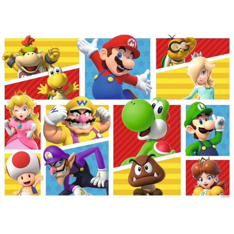 Super Mario puzzle Giant Floor Les Amis et Ennemis de Mario (125 pièces)