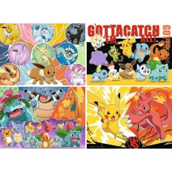 Pokémon pack 4 puzzles Copains Pokémon (4x100 pièces)