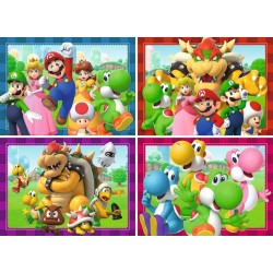 Super Mario pack 4 puzzles C'est l'heure de Mario ! (4x100 pièces)