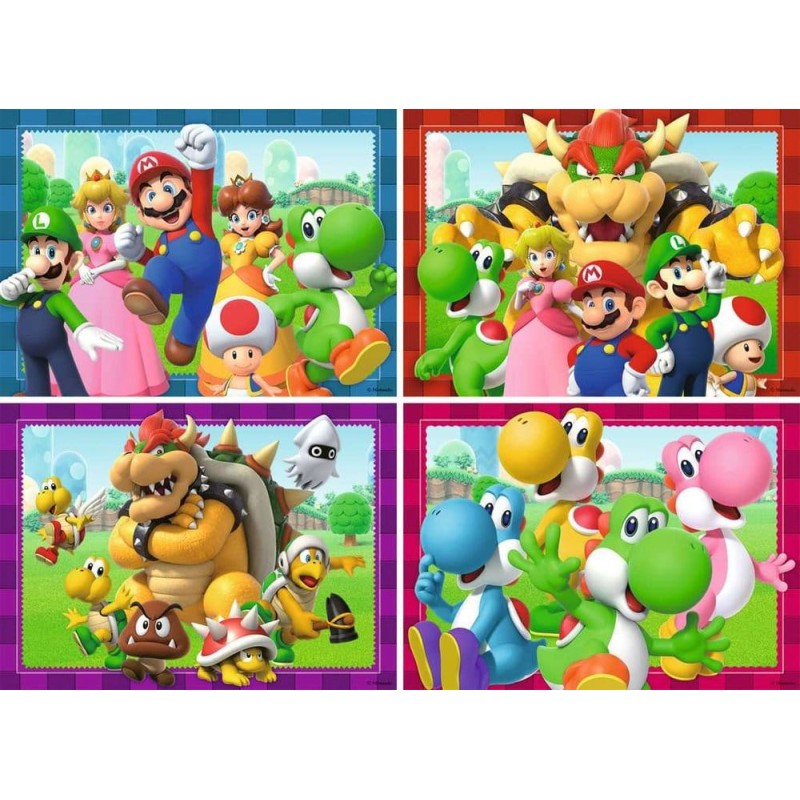 Super Mario pack 4 puzzles C'est l'heure de Mario ! (4x100 pièces)