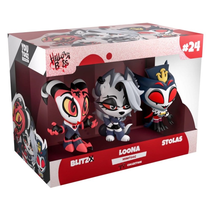 Helluva Boss pack 3 figurines mini Mini Tooz Blitzo, Loona &amp; Stolas