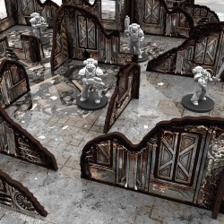 Green Stuff World - MDF Terrain - Pré-peint et Pliable - Sci-fi - Mur bas (12 éléments)