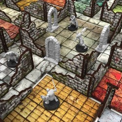 Green Stuff World - MDF Terrain - Voorbeschilderd & Opvouwbaar - Fantasy Dungeon - Muren (16 items)