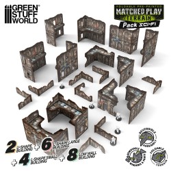 Green Stuff World - MDF Terrain - Voorgeschilderd & Opvouwbaar - Sci-fi - Opvouwbaar decoratiepakket (20 items)